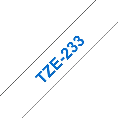 BROTHER szalag TZe-233, Fehér alapon Kék, Laminált, 12mm  0.47", 8 méter