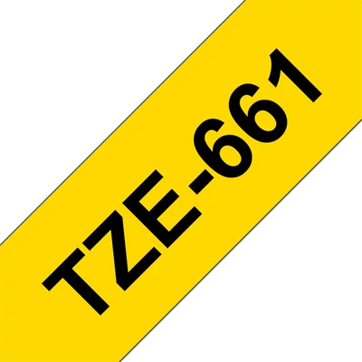 BROTHER szalag TZe-661, Sárga alapon Fekete, Laminált, 36mm  1.4", 8 méter