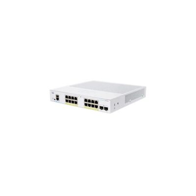 CISCO Switch 16x1000Mbps (POE+) + 2x1000Mbps SFP, Menedzselhető, Fémházas, Rackes - CBS250-16P-2G-EU
