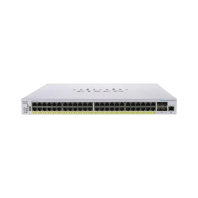 CISCO Switch 40x1000Mbps (POE+) + 8x5000Mbps (POE+) + 4x10Gbps SFP+, Rackes, Menedzselhető - CBS350-48NGP-4X-EU