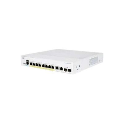 CISCO Switch 8x1000Mbps (POE+) + 2x1000Mbps SFP, Fémházas, Rackes, Menedzselhető - CBS350-8P-E-2G-EU