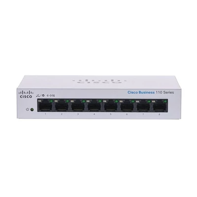 CISCO Switch 8x1000Mbps, Fémházas, Rackes, CBS110-8T-D-EU