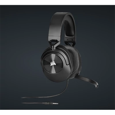 CORSAIR Vezetékes Headset, HS55 Gaming, Ultrakönnyű, Jack dugós, fekete