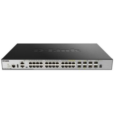 D-LINK Switch 20x1000Mbps + 4xGigabit SFP+ + 4xGigabit SFP kombó Menedzselhető, Rackes, DGS-3630-28TC/SI/E