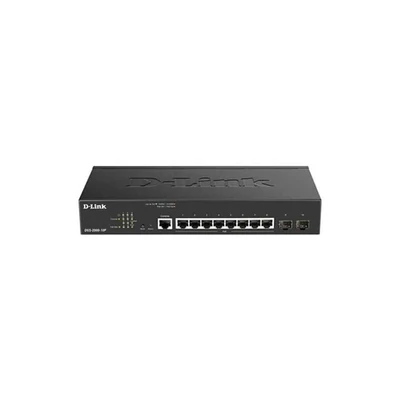 D-LINK Switch 8x1000Mbps(8xPOE) + 2xGigabit SFP Fémházas, Menedzselhető (65W POE), DGS-2000-10P
