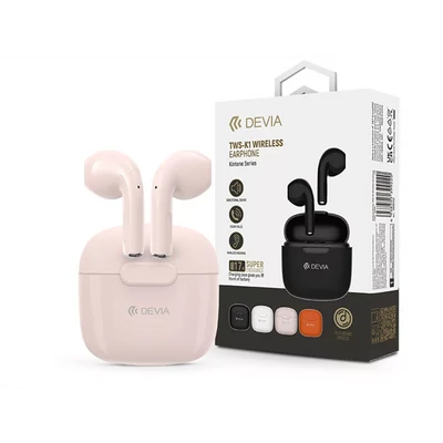 DEVIA ST399244 TWS-K1 BLUETOOTH SZTEREÓ FÜLHALLGATÓ V5.3 + TÖLTŐTOK-RÓZSASZÍN