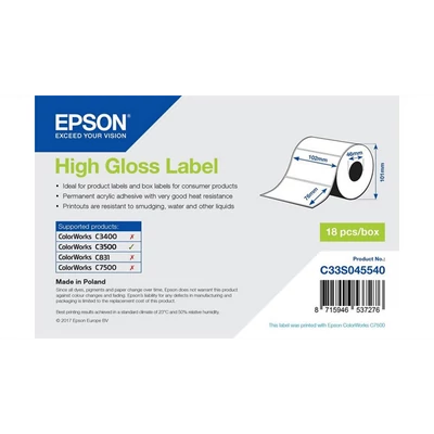EPSON High Gloss Label 102 x 76mm, 415 lab