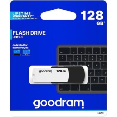 GOODRAM Pendrive 128GB, UCO2 USB 2.0, Fekete-Fehér