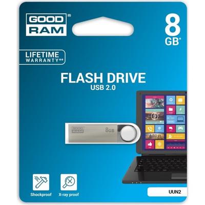 GOODRAM Pendrive 8GB, UUN2 USB 2.0, Szürke