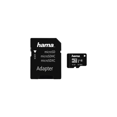 HAMA 124138, MICROSD KÁRTYA, 16GB, 80MB/S, CL10
