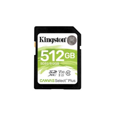KINGSTON Memóriakártya SDXC 512GB Canvas Select Plus 100R C10 UHS-I U3 V30