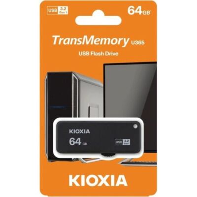 KIOXIA Pendrive 64GB, Hayabusa USB 3.0, Fekete (TOSHIBA)