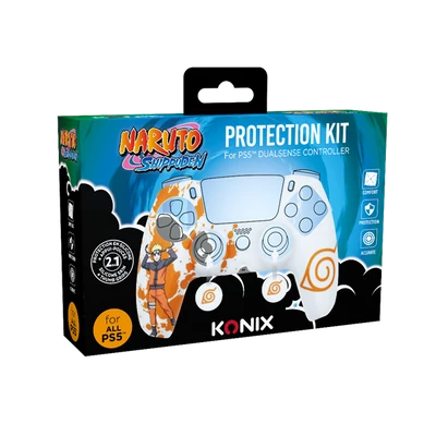 KONIX - NARUTO PS5 Dualsense kontroller Védőkészlet, Narancs-Fehér