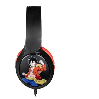 KONIX - ONE PIECE 2.0 Fejhallgató Vezetékes Gaming Stereo, Mikrofon, Fekete-Piros