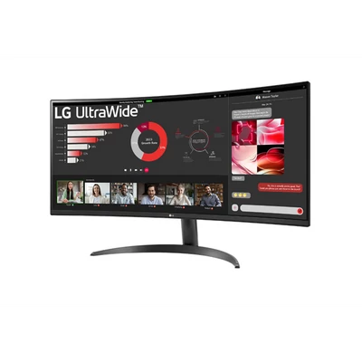 LG ívelt monitor 34" 34WR50QK, 3440x1440, 21:9, 300cd/m2, 5ms, HDMIx2/DisplayPort