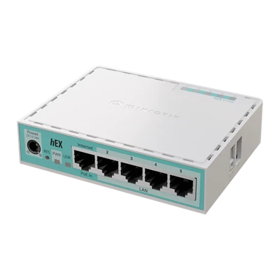 MIKROTIK Vezetékes Router hEX refresh 5x1000Mbps, Menedzselhető, Asztali - E50UG