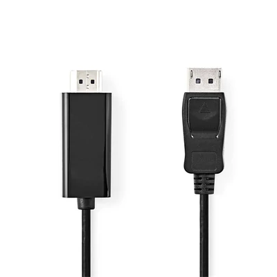 Nedis CCGL37100BK10 Display port dugó - HDMI dugó kábel 1080p, 1m