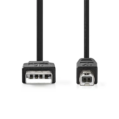 Nedis CCGL60100BK30 USB2.0, USB A - B kábel, 480Mbs, 10W, hossz 3m