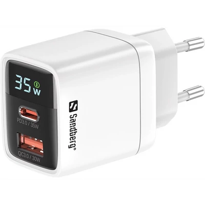 SANDBERG Hálózati töltő, 2 in 1 Charger 1x USB C 1x USB 35W