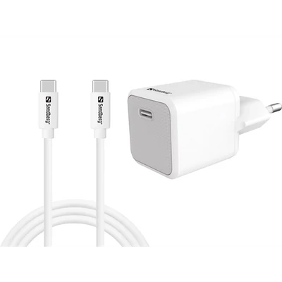 SANDBERG Hálózati töltő, USB-C 20W Charger+USB C - C1m