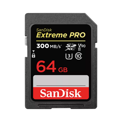 SANDISK 121505, SDXC EXTREME PRO KÁRTYA 64GB, 300MB/s, UHS-II, CL10 10, U3, V90