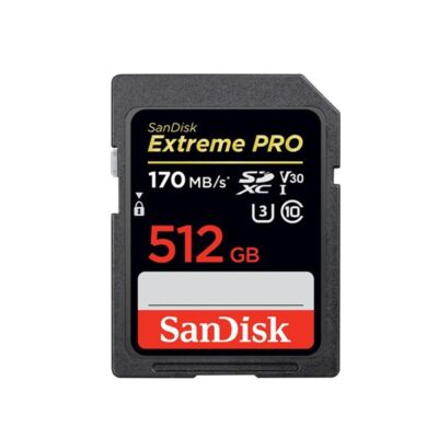 SANDISK 121598, SDXC EXTREME PRO KÁRTYA 512GB, 200/140 MB/s , UHS-I, Class 10, U3, V30