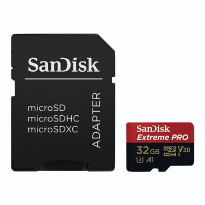 SANDISK 173427, MICROSDHC EXTREME PRO KÁRTYA 32GB, 100MB/sec., CL10, UHS-I, V30, A1