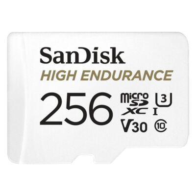 SANDISK 183568, MICRO SDXC KÁRTYA HIGH ENDURANCE 256GB, 100 MB/S, C10, U3, V30