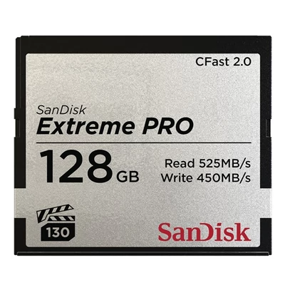 SANDISK 173408, CFAST EXTREME PRO KÁRTYA, 128GB, 525MB/SEC.