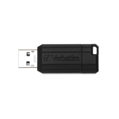 VERBATIM Pendrive, 128GB, USB 2.0, 10/4MB/sec, "PinStripe", fekete