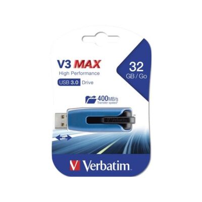 VERBATIM Pendrive, 32GB, USB 3.0, 175/80 MB/sec, "V3 MAX", kék-fekete