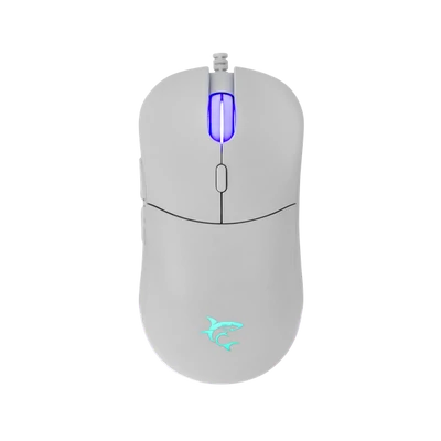 WHITE SHARK BAGDEMAGUS-W, GM-5010W gamer egér, 6D, fehér, 7200 dpi, RGB