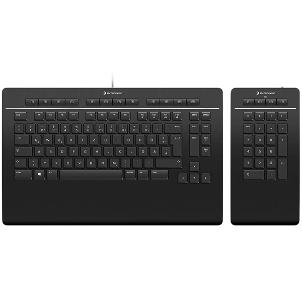 3DCONNEXION Billentyűzet - Keyboard Pro + Numpad Vezetékes, Fekete, DE