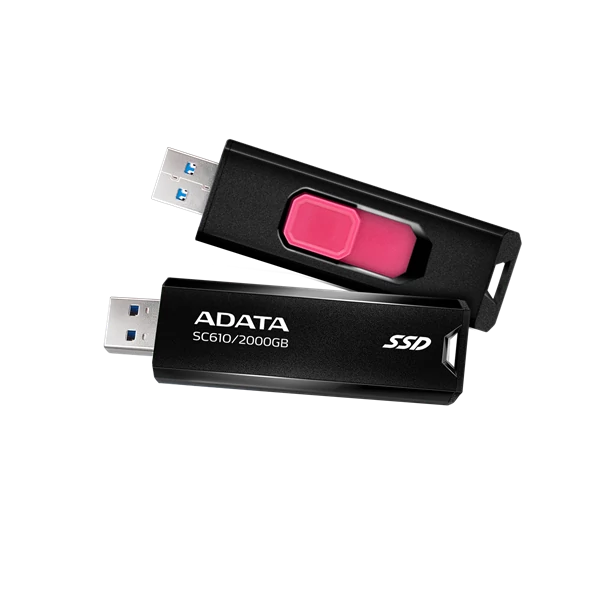 ADATA SSD Külső USB 3.2 2TB SC610, Fekete/Piros