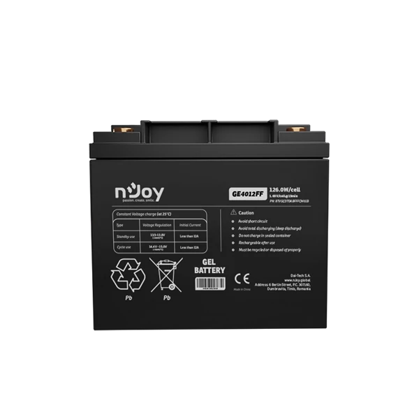 APC (NJOY) GE4012FF Akkumulátor 12V, 126W/cell, VRLA GEL, gondozásmentes T6 (M6)