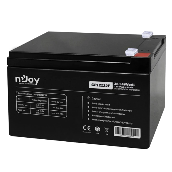 APC (NJOY) GP12122F Akkumulátor 12V/12Ah zárt, gondozásmentes Borne T2