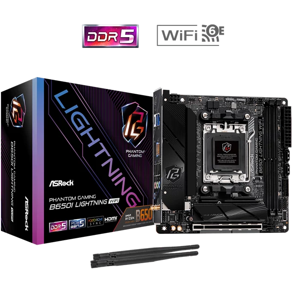ASROCK Alaplap AM5 B650I LIGHTNING WIFI AMD B650, mITX