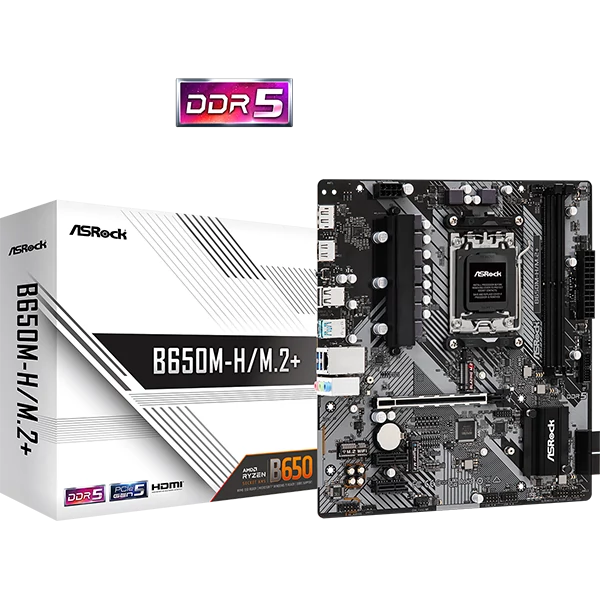 ASROCK Alaplap AM5 B650M-H/M.2+ AMD B650, mATX