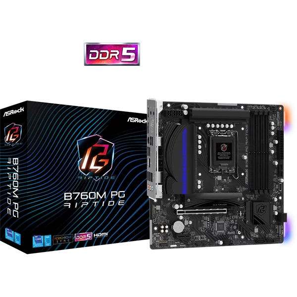 ASROCK Alaplap S1700 B760M PG RIPTIDE INTEL B760, mATX