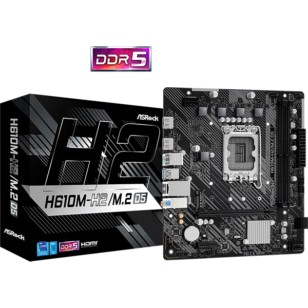 ASROCK Alaplap S1700 H610M-H2/M.2 D5 INTEL H610, mATX
