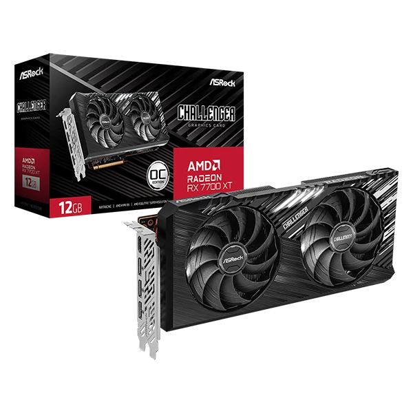 ASROCK Videokártya PCI-Ex16x AMD RX 7700 XT CHALLENGER 12GB DDR6 OC