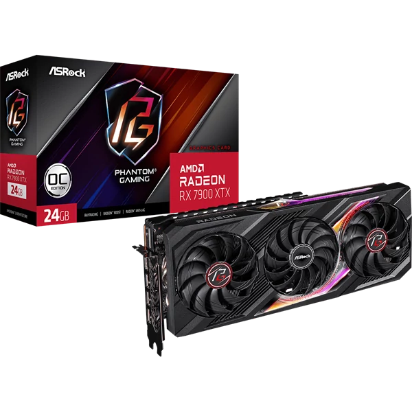 ASROCK Videokártya PCI-Ex16x AMD RX 7900 XTX PHANTOM GAMING 24GB DDR6 OC