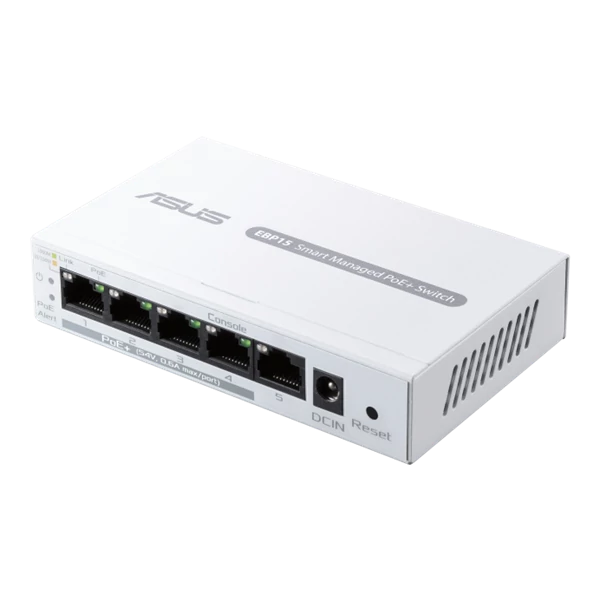 ASUS ExpertWiFi Switch 5x1000Mbps (4xPOE+) Fémházas Asztali, EBP15