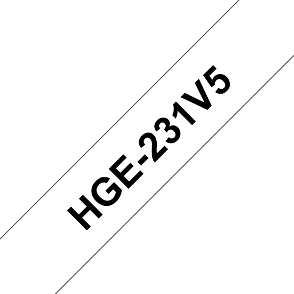 BROTHER szalag HGe-231, Fehér alapon Fekete, Nagy sebességű, 12mm  0.47