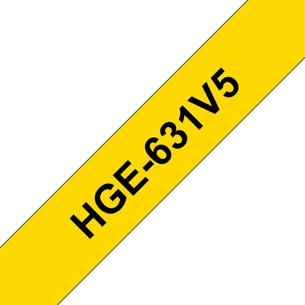 BROTHER szalag HGe-631, Sárga alapon Fekete, Nagy sebességű, 12mm  0.47