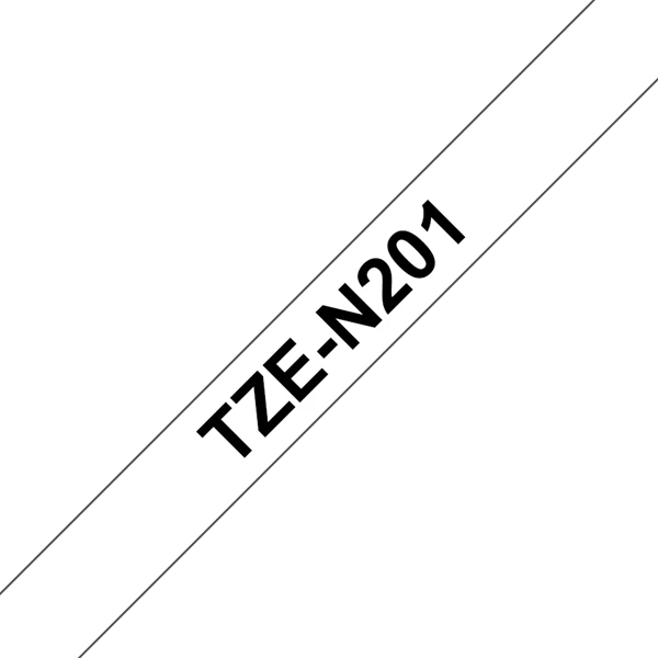 BROTHER szalag TZe-N201, Fehér alapon Fekete, Nem laminált, 3.5mm  0.13