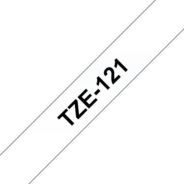 BROTHER szalag TZe-121, Átlátszó alapon Fekete, Laminált, 9mm  0.35
