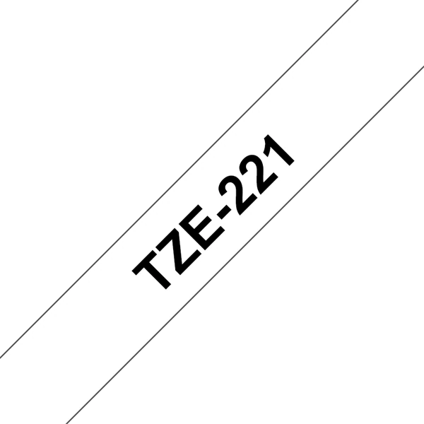 BROTHER szalag TZe-221, Fehér alapon Fekete, Laminált, 9mm  0.35