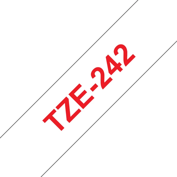 BROTHER szalag TZe-242, Fehér alapon Piros, Laminált, 18mm  0.7