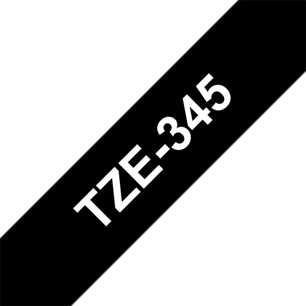 BROTHER szalag TZe-345, Fekete alapon Fehér, Laminált, 18mm  0.7